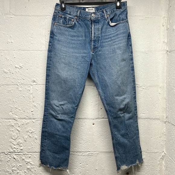 AGOLDE Riley Crop Jeans size 30 with fly buttons - Picture 1 of 8